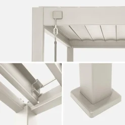 Pérgola bioclimática em alumínio 3x4m com 1 persiana 100cm + 1 persiana 130cm