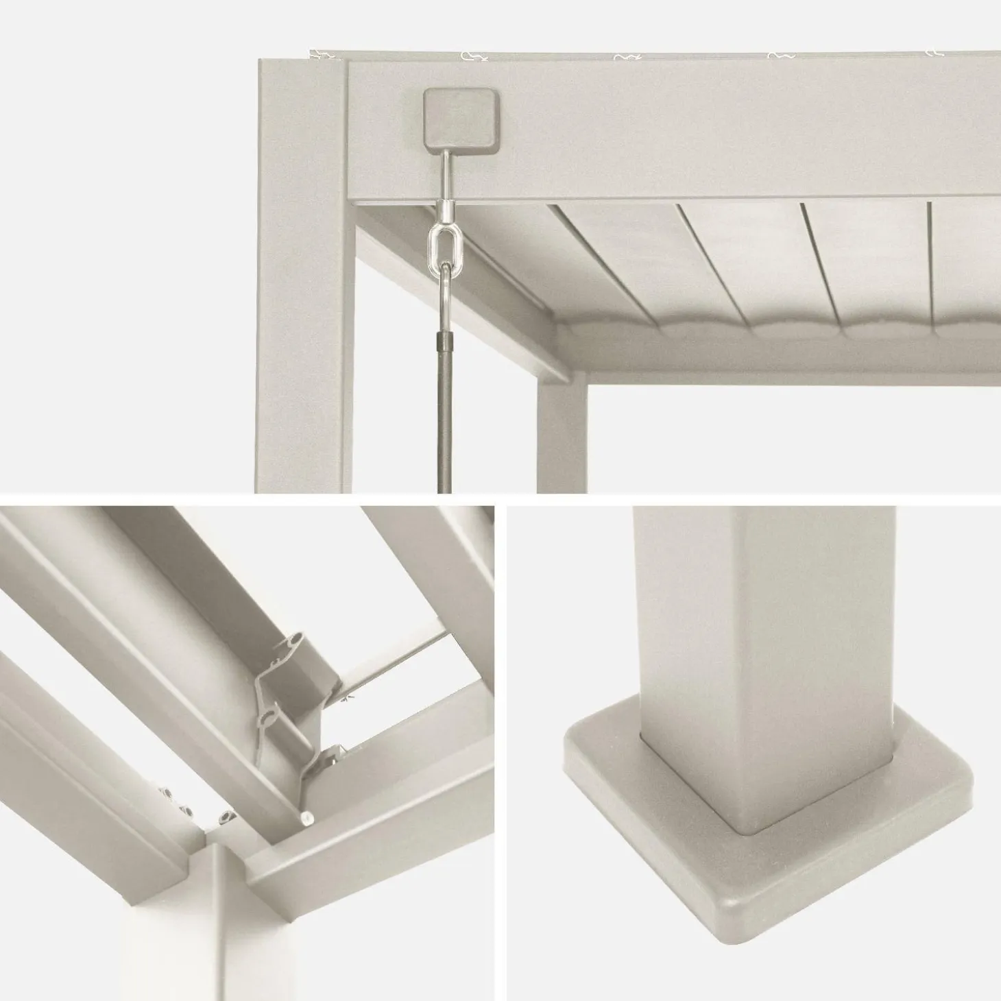 Pérgola bioclimática em alumínio 3x4m + estore de 3m