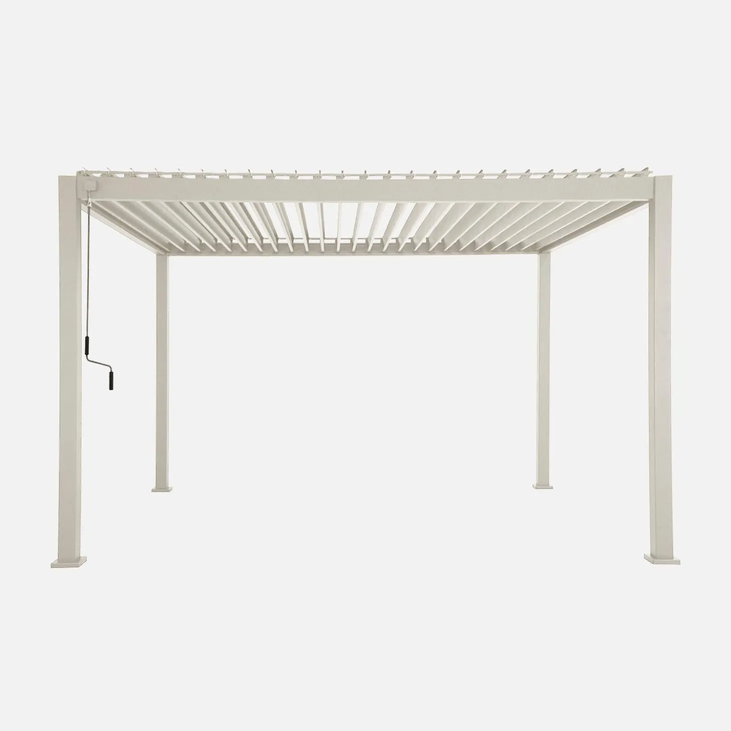 Pérgola bioclimática em alumínio 3x4m + estore de 3m