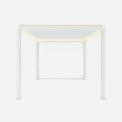Pérgola bioclimática em alumínio 3x4m com iluminação LED + estore 3m