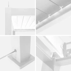 Pérgola bioclimática em alumínio 3x4m com iluminação LED + estore 4m
