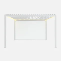 Pérgola bioclimática em alumínio 3x4m com iluminação LED + estore 4m