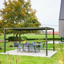 Pérgola bioclimática em alumínio e aço 3x4m com lâminas ajustáveis