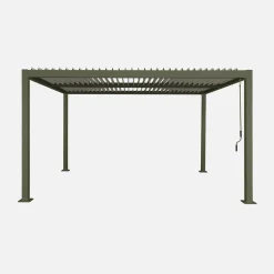 Pérgola bioclimática em alumínio e aço 3x4m com lâminas ajustáveis