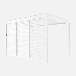 Pérgola bioclimática em alumínio 3x4 + 3 persianas de 1.3m