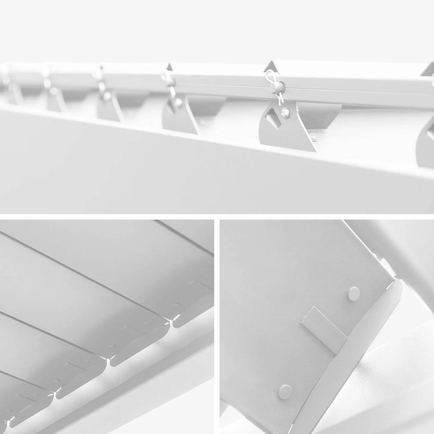 Pérgola bioclimática em alumínio 3x6m + 4 estores 3m