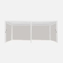 Pérgola bioclimática em alumínio 3x6m + 4 estores 3m