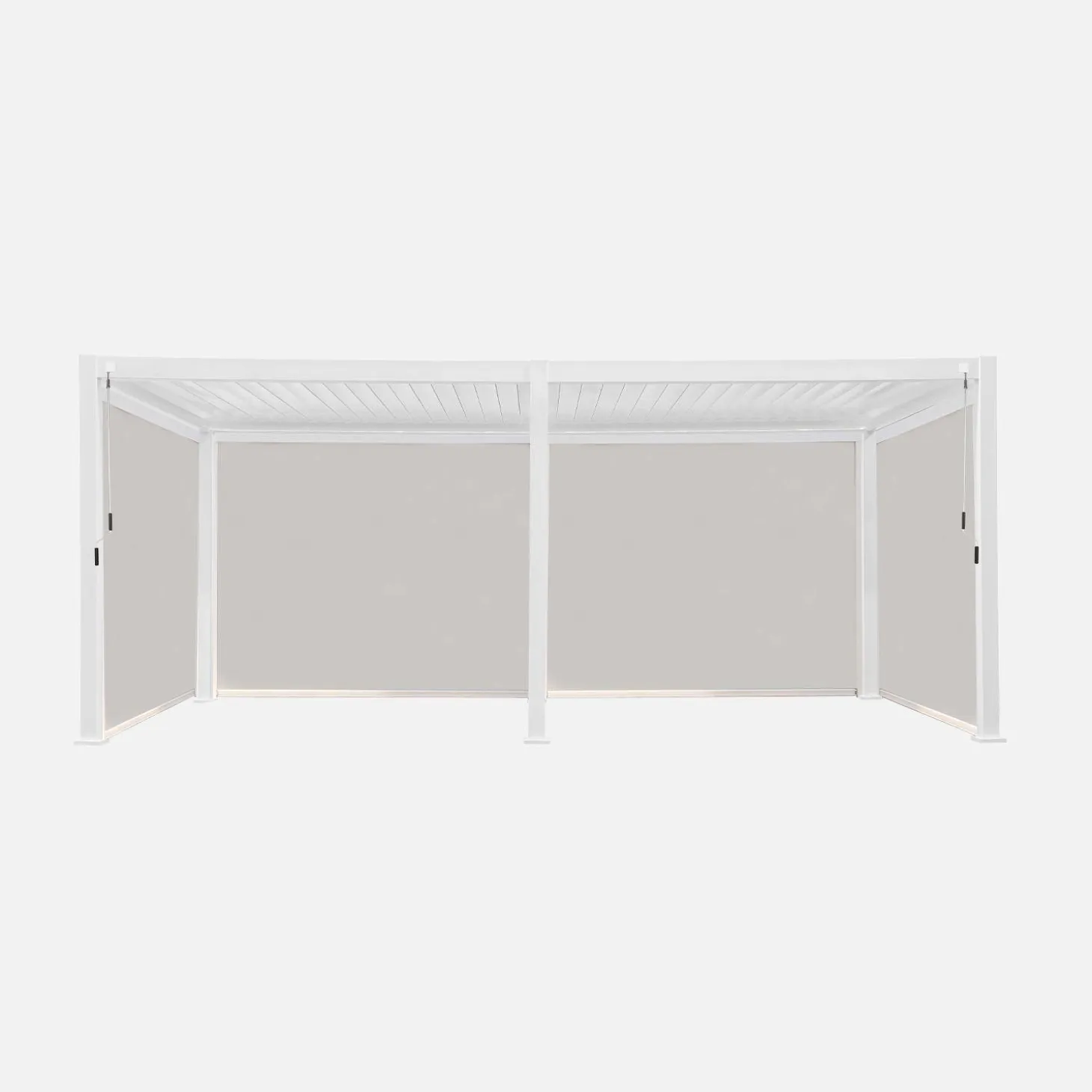 Pérgola bioclimática em alumínio 3x6m + 4 estores 3m