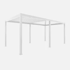 Pérgola bioclimática em alumínio 3x6m + 4 estores 3m