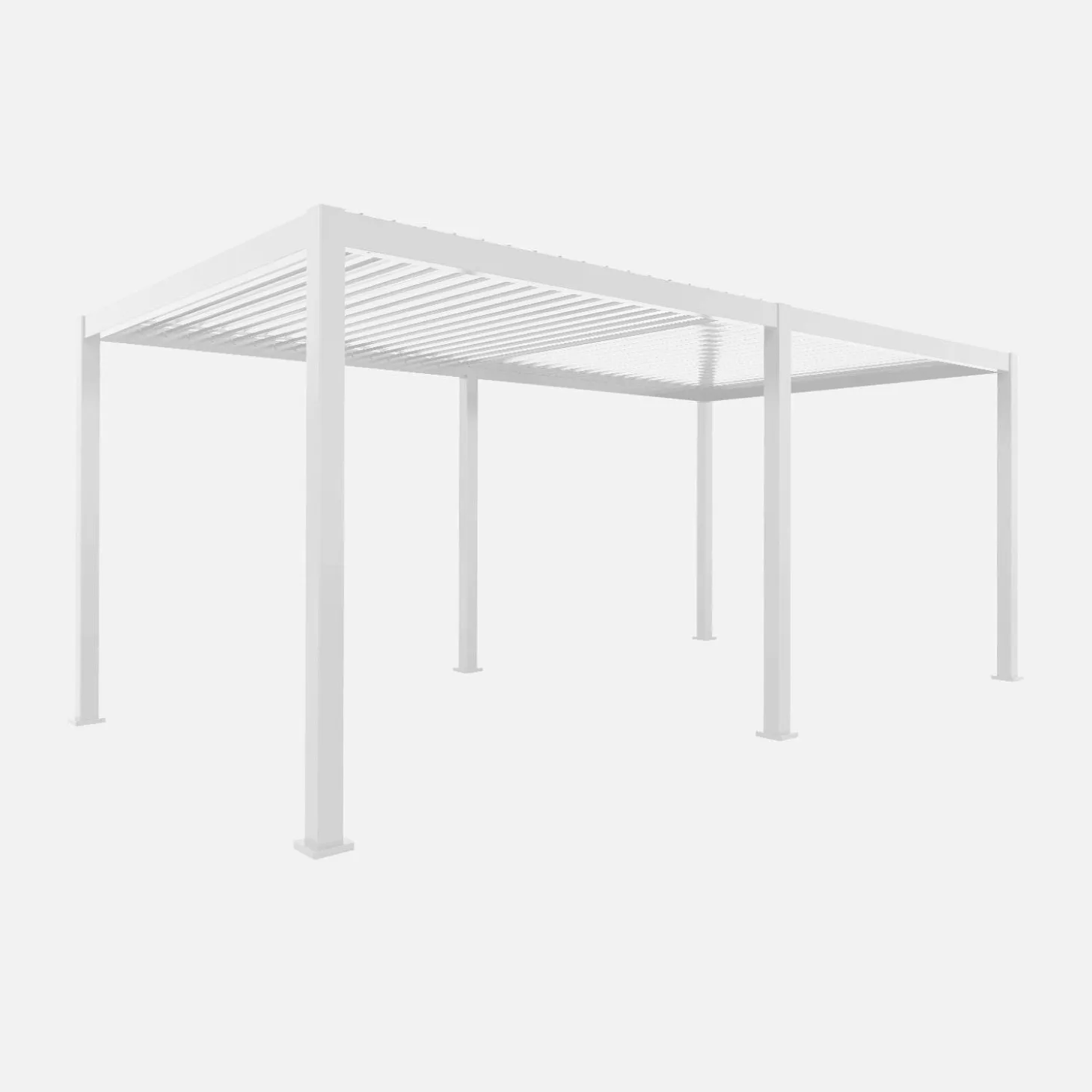 Pérgola bioclimática em alumínio 3x6m + 4 estores 3m