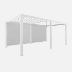 Pérgola bioclimática em alumínio 3x6m + 2 estores 3m