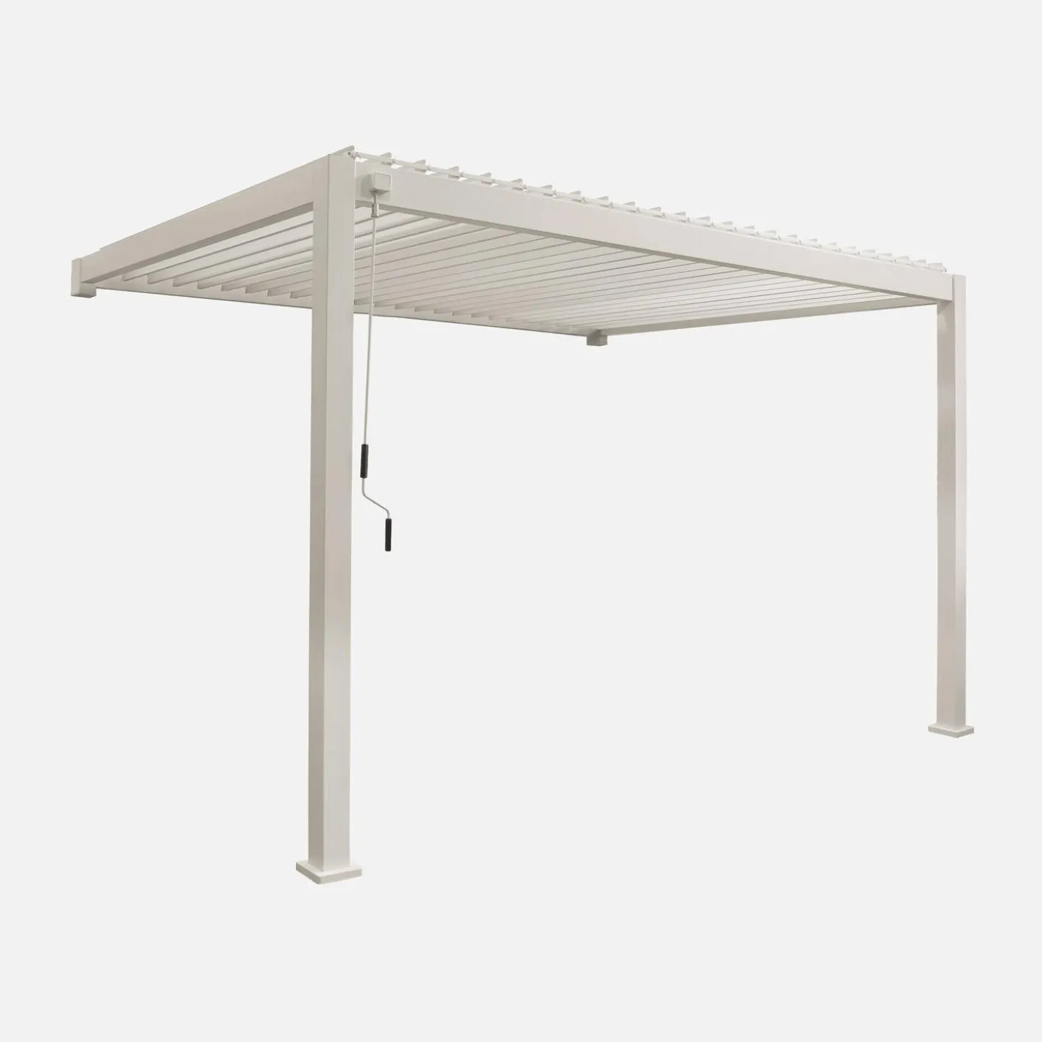 Pérgola bioclimática encostada em alumínio 3x4m com lâminas ajustáveis