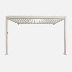 Pérgola bioclimática encostada em alumínio 3x4m com lâminas ajustáveis