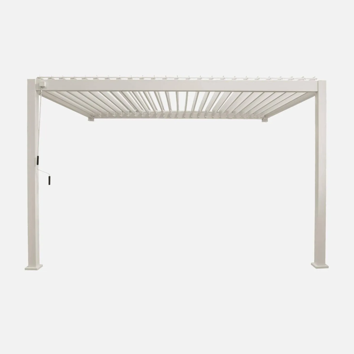 Pérgola bioclimática encostada em alumínio 3x4m com lâminas ajustáveis