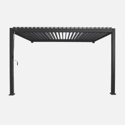 Pérgola bioclimática encostada em alumínio 3x4m com lâminas ajustáveis