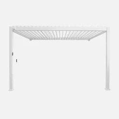 Pérgola bioclimática encostada em alumínio 3x4m com lâminas ajustáveis