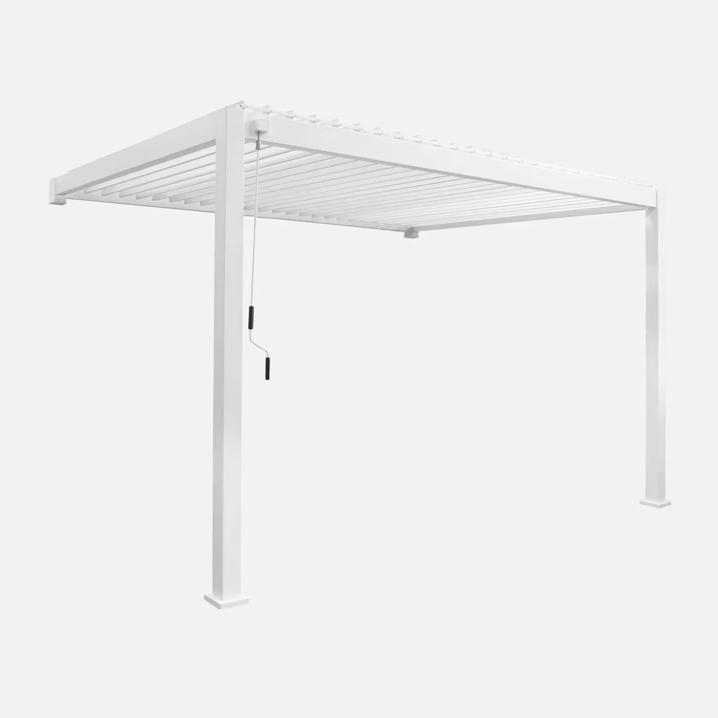 Pérgola bioclimática encostada em alumínio 3x4m com lâminas ajustáveis