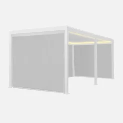 Pérgola bioclimática LED em alumínio 3x6m + 4 estores 3m