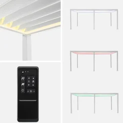Pérgola bioclimática LED em alumínio 3x6m + 4 estores 3m