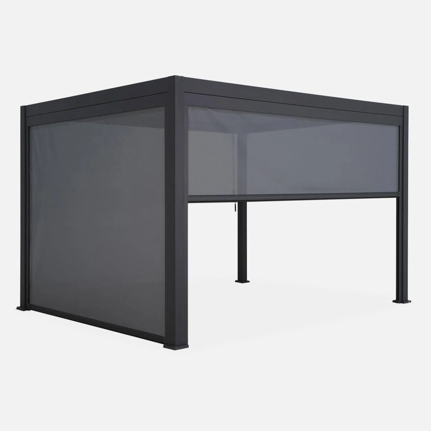 Pérgola bioclimática 3x4m com estore de 3m + estore de 4m