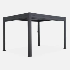 Pérgola bioclimática 3x4m com estore de 3m + estore de 4m