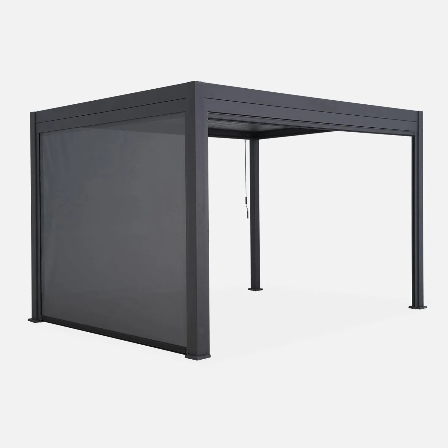 Pérgola bioclimática 3x4m com estore de 3m + estore de 4m