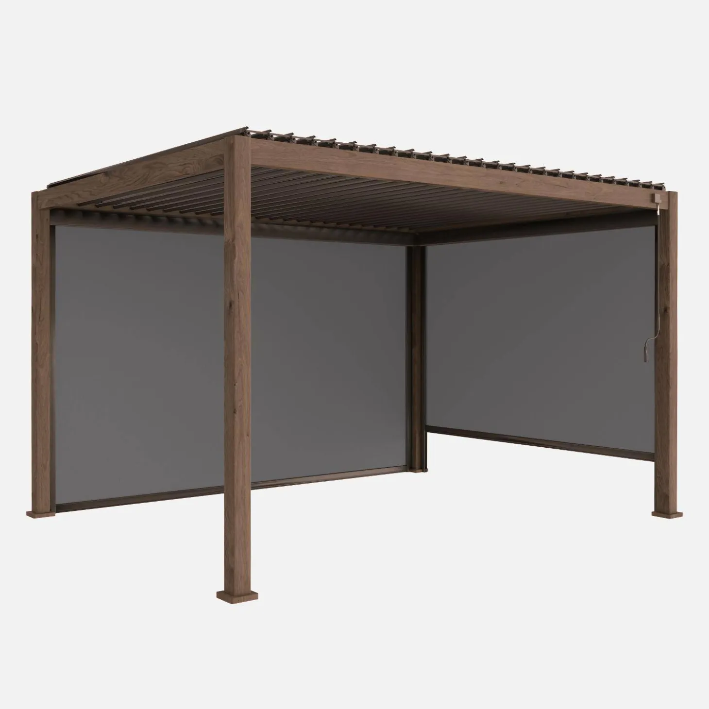 Pérgola bioclimática 3x4m com estore de 3m + estore de 4m