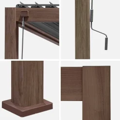 Pérgola bioclimática 3x4m com estore de 3m + estore de 4m