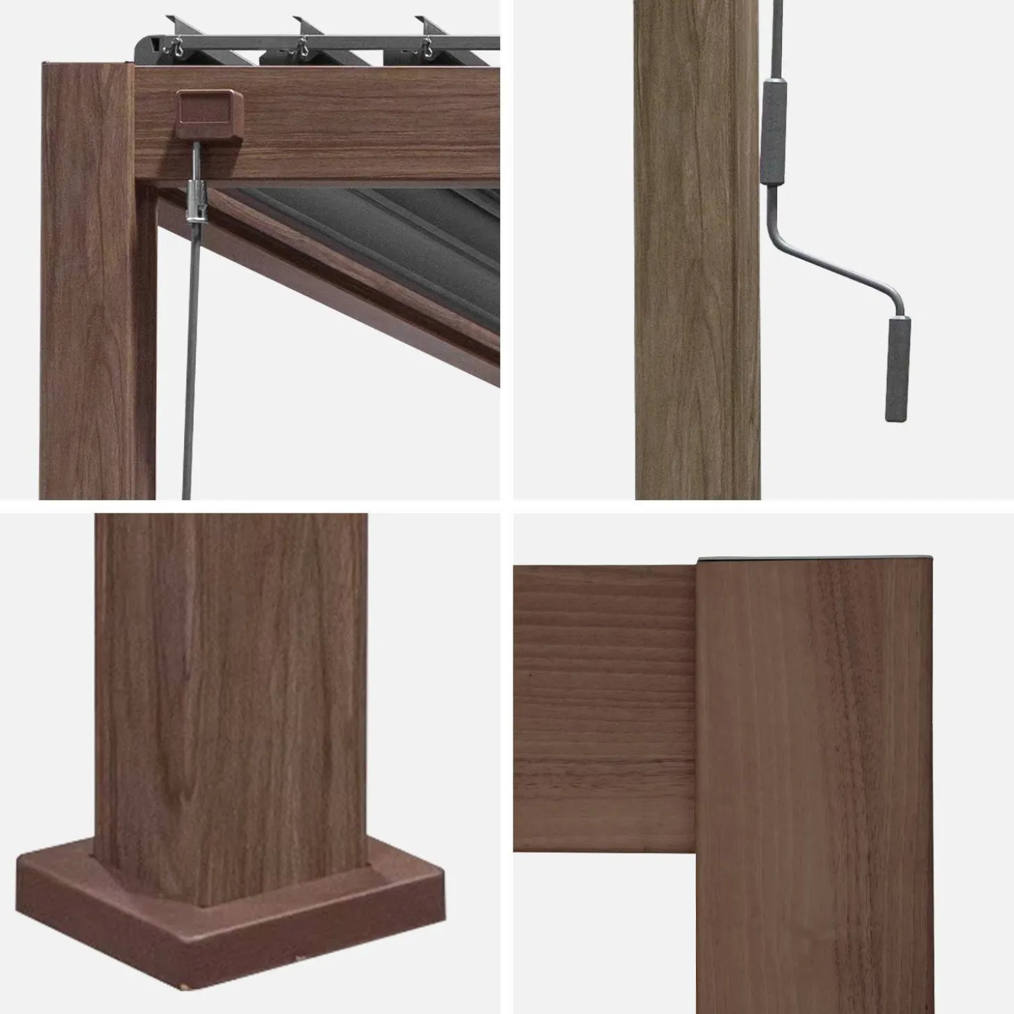 Pérgola bioclimática 3x4m com estore de 3m + estore de 4m