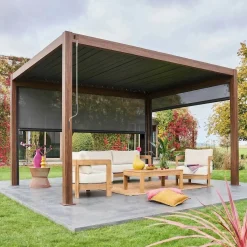 Pérgola bioclimática 3x4m com estore de 3m + estore de 4m