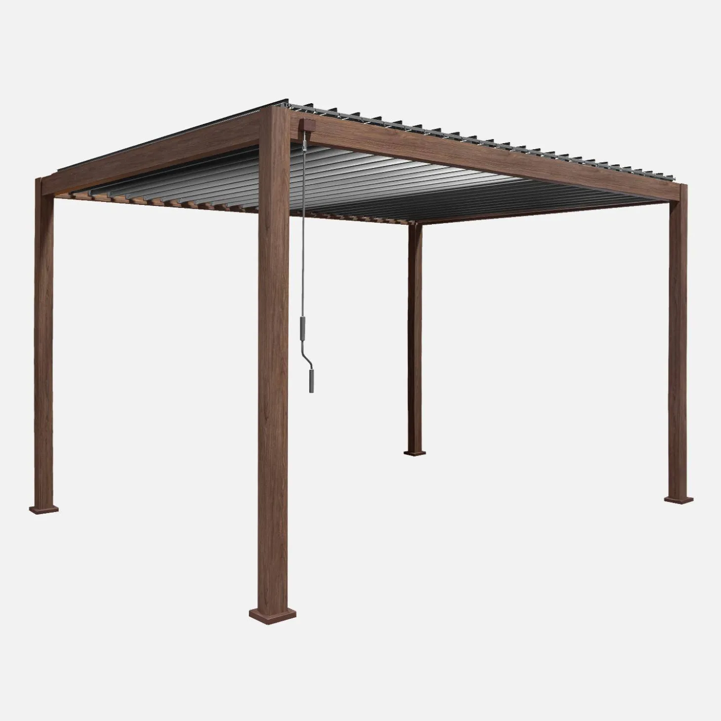 Pérgola bioclimática 3x4m com estore de 3m + estore de 4m