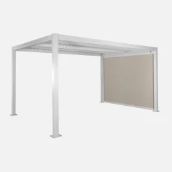Pérgola bioclimática 3x4m de alumínio e aço com estore de 3m