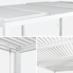 Pérgola bioclimática 3x6m de alumínio e aço + 2 toldos 3m