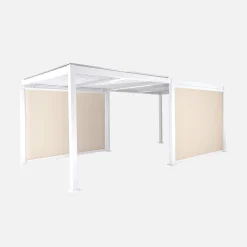 Pérgola bioclimática 3x6m de alumínio e aço + 2 toldos 3m