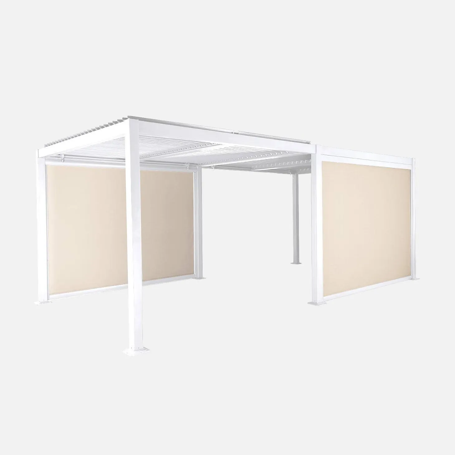 Pérgola bioclimática 3x6m de alumínio e aço + 2 toldos 3m