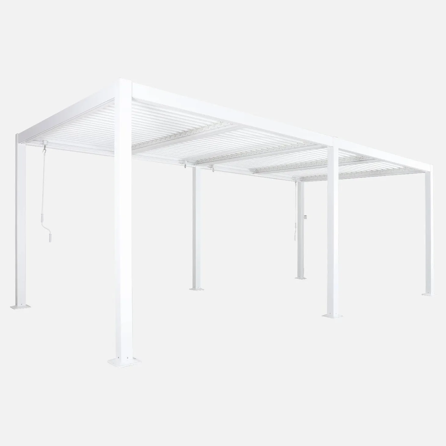 Pérgola bioclimática 3x6m em alumínio e aço com lâminas ajustáveis