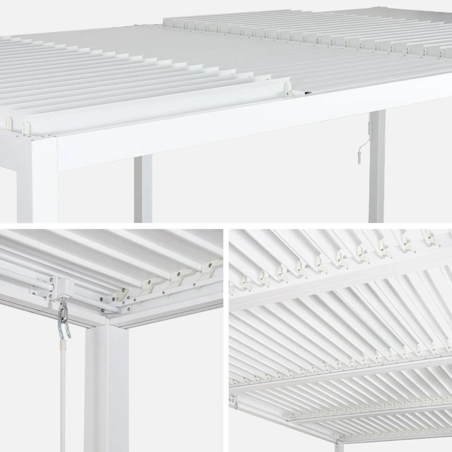 Pérgola bioclimática 3x6m em alumínio e aço com lâminas ajustáveis