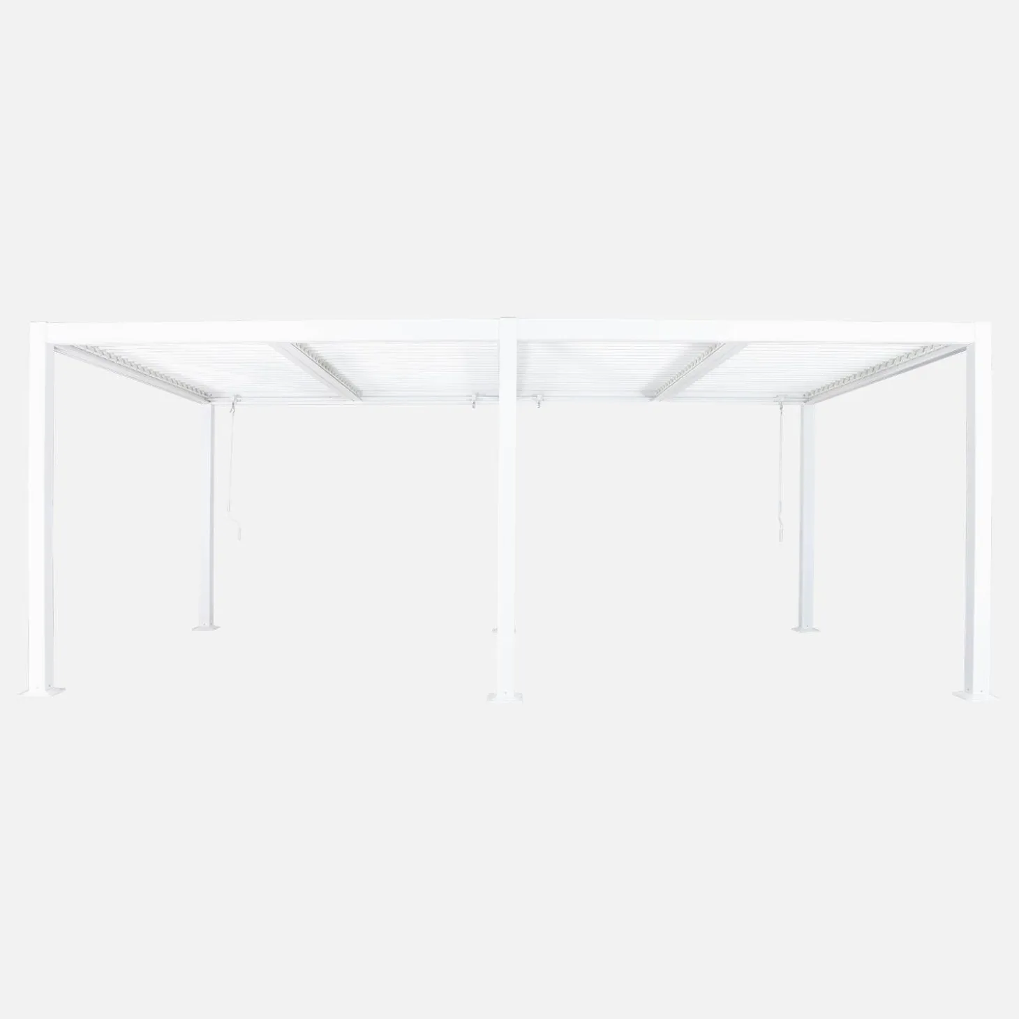 Pérgola bioclimática 3x6m em alumínio e aço com lâminas ajustáveis