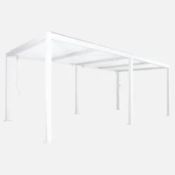 Pérgola bioclimática 3x6m em alumínio e aço com lâminas ajustáveis
