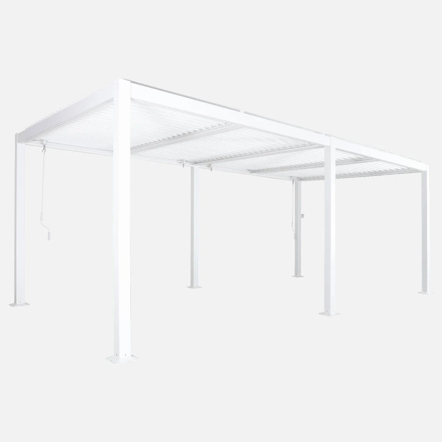 Pérgola bioclimática 3x6m em alumínio e aço com lâminas ajustáveis
