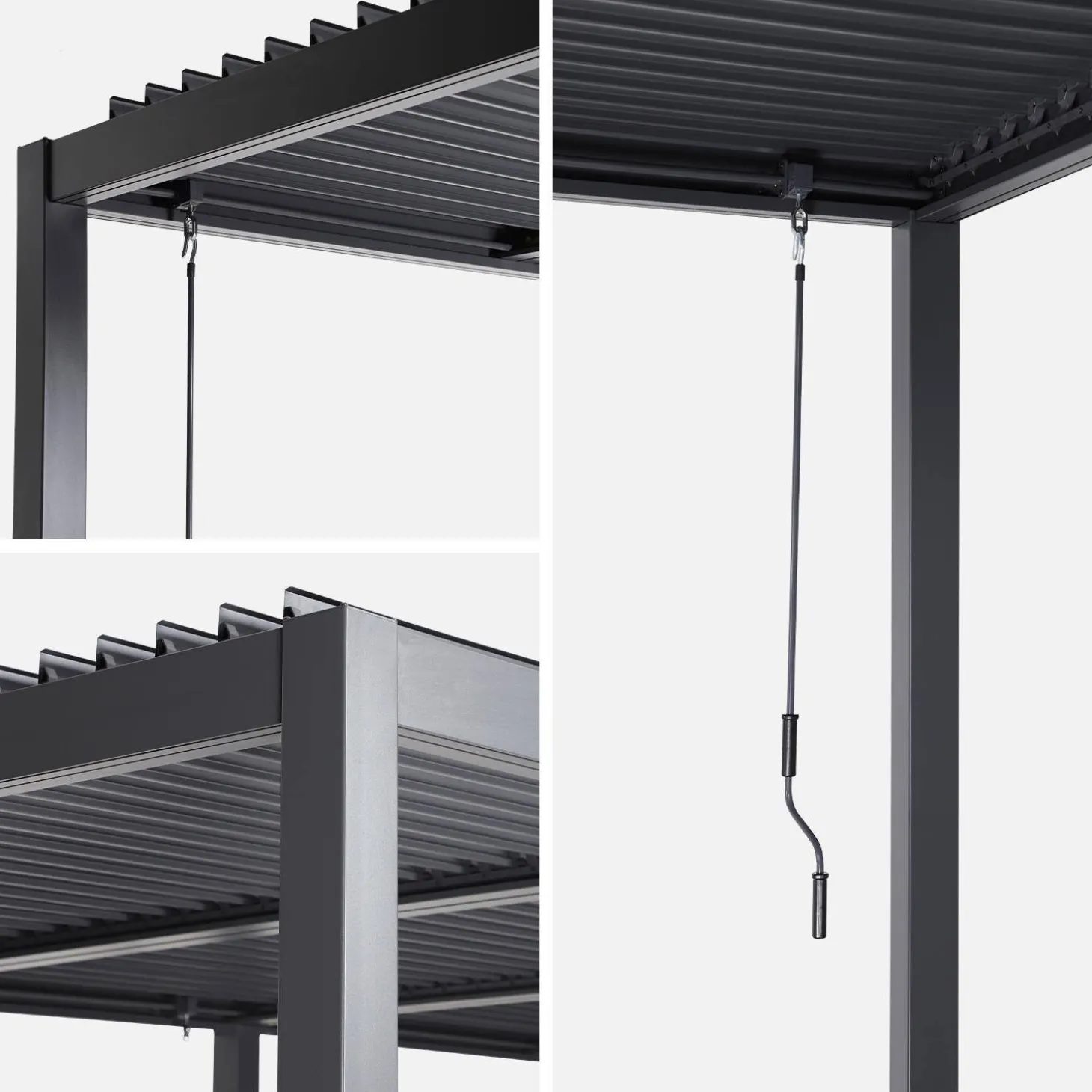 Pérgola bioclimática 3x6m em alumínio e aço com lâminas ajustáveis