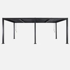 Pérgola bioclimática 3x6m em alumínio e aço com lâminas ajustáveis