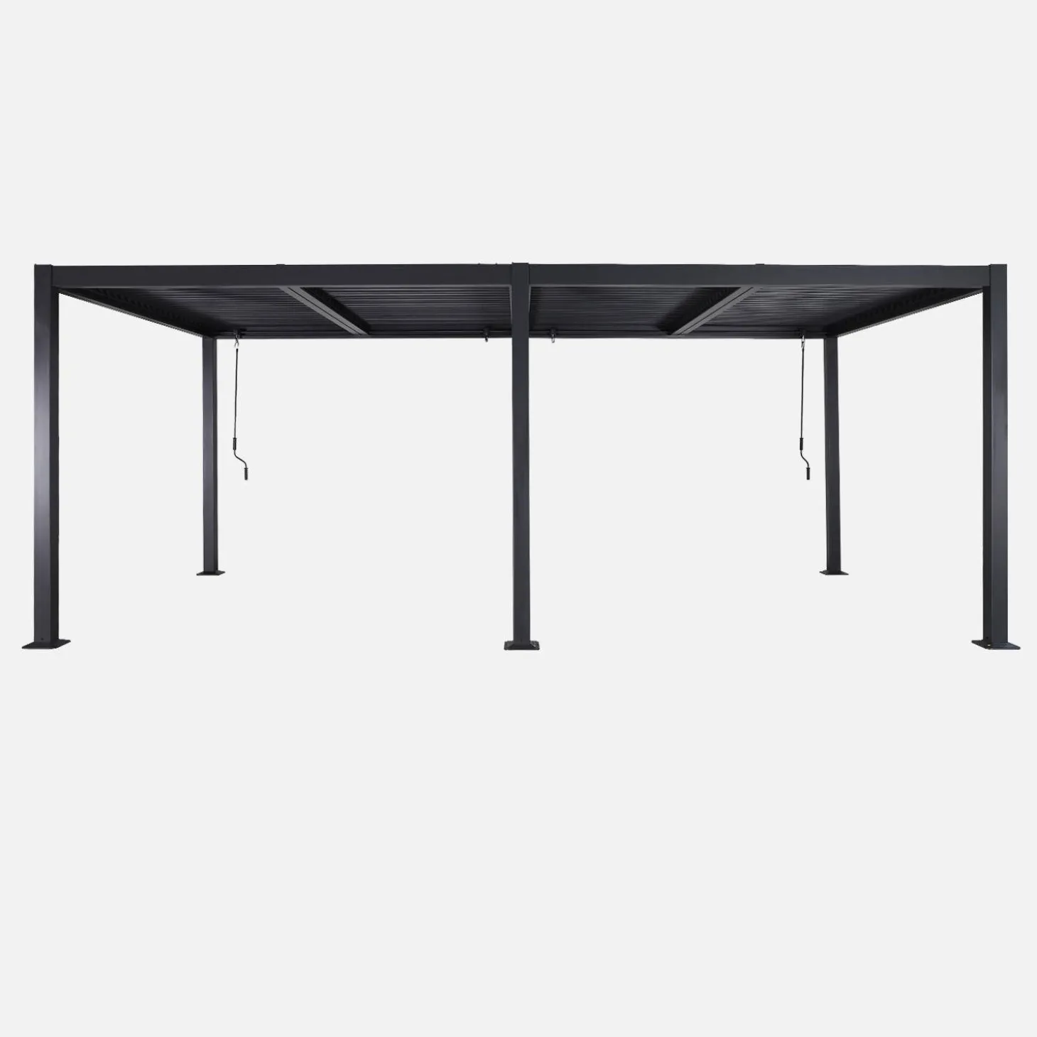 Pérgola bioclimática 3x6m em alumínio e aço com lâminas ajustáveis