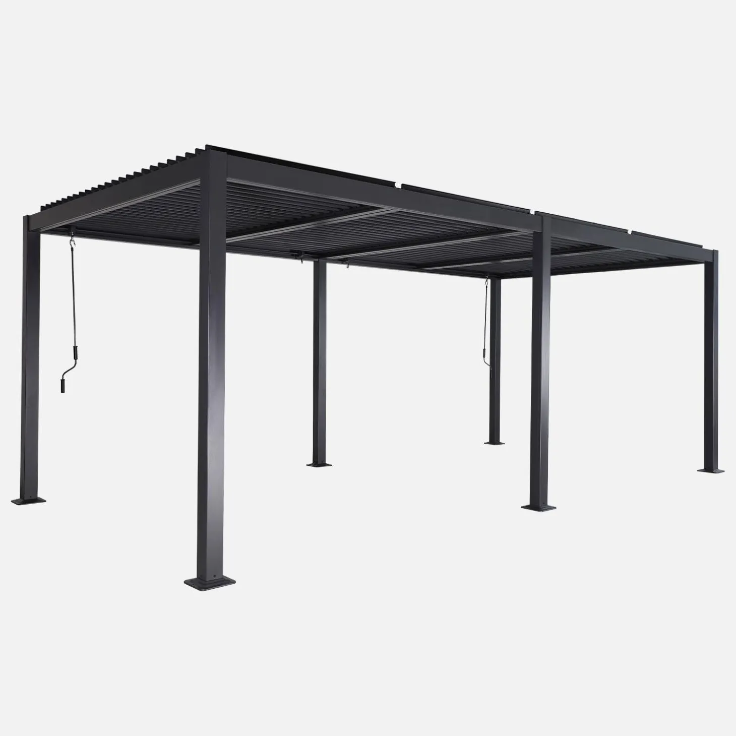 Pérgola bioclimática 3x6m em alumínio e aço com lâminas ajustáveis
