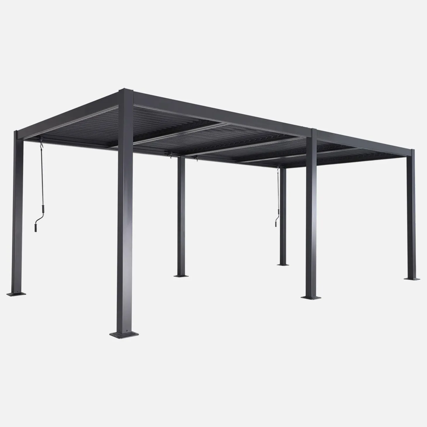 Pérgola bioclimática 3x6m em alumínio e aço com lâminas ajustáveis