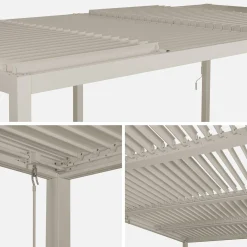Pérgola bioclimática 3x6m em alumínio e aço com lâminas ajustáveis