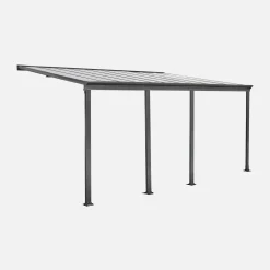 Pérgola/ carport encostada em alumínio 3x6m