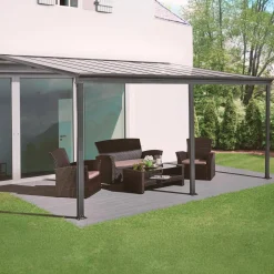 Pérgola, carpot encostado em alumínio 3x5m com calha