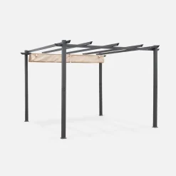 Pérgola em alumínio 3x3m com cobertura deslizante