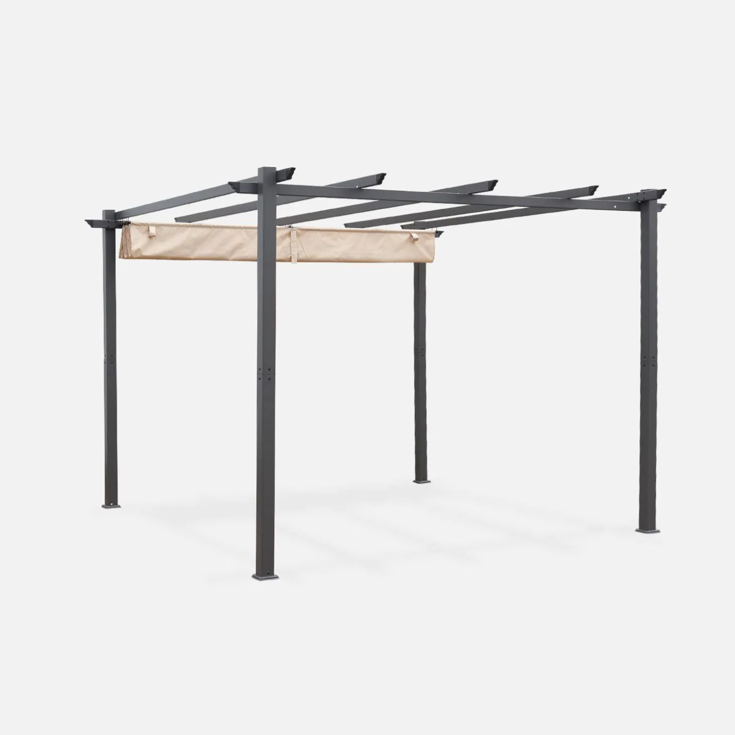 Pérgola em alumínio 3x3m com cobertura deslizante
